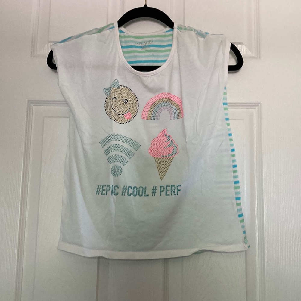 Children’s Place Rhinestone Emoji T-Shirt | Size 14 Kids